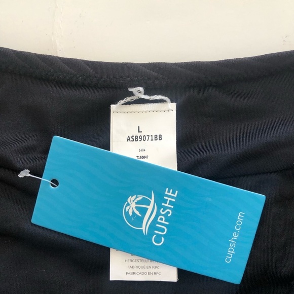 Cupshe Texturized Criss Cross Self Tie Spaghetti Straps Cheeky Bikini Swim Set - Picture 15 of 16